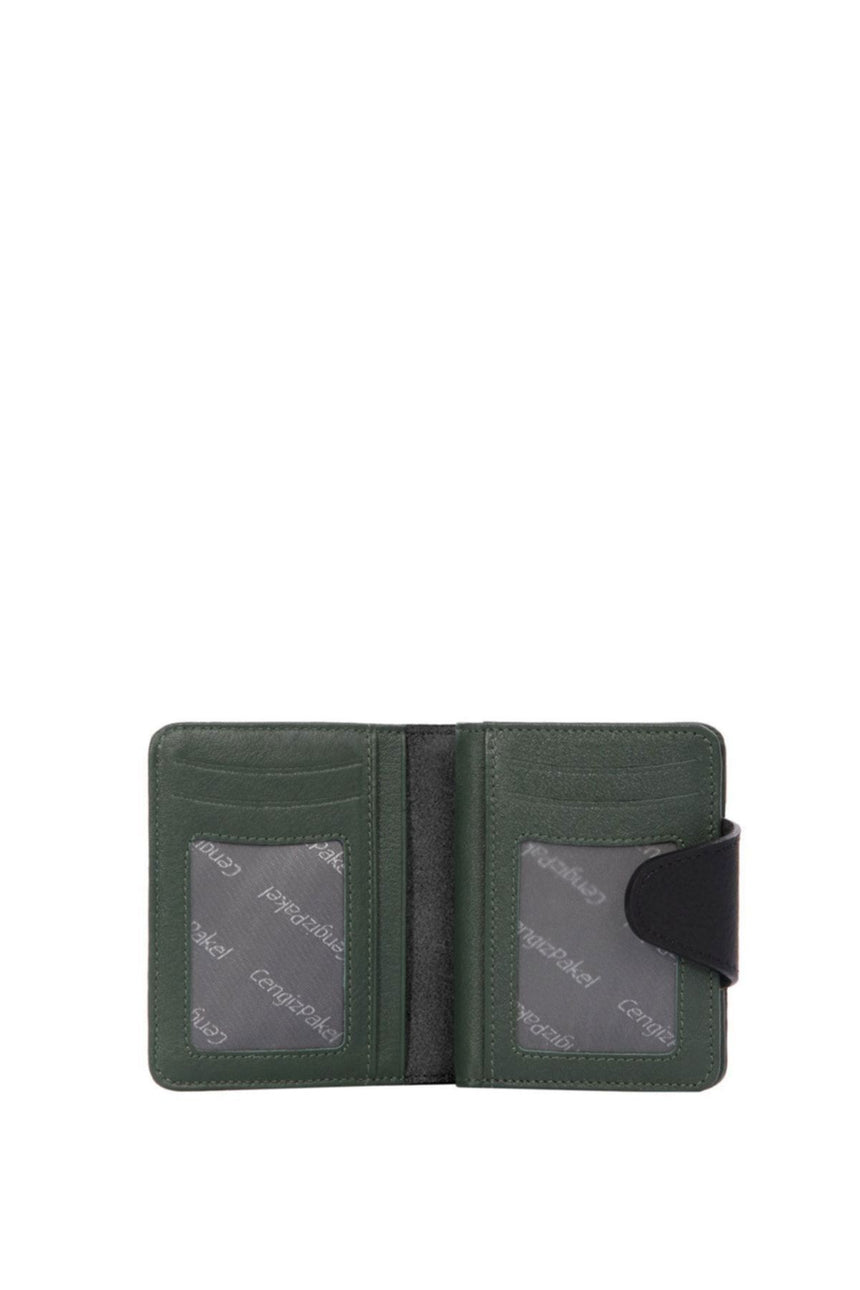 Cengiz 5 Blok Organizer Erkek Portföyü Siyah - Yeşil
