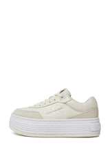 Calvin Klein Bold Flatform Low Lace Up Sneakers Beige