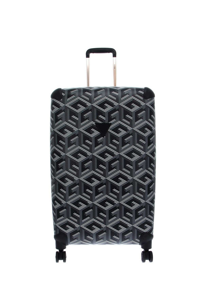 Guess Wilder 28 In 8-Wheel Orta Boy Valiz Black Logo