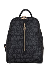 Benetton Ön Fermuar Detaylı Kadın Sırt Çantası Siyah