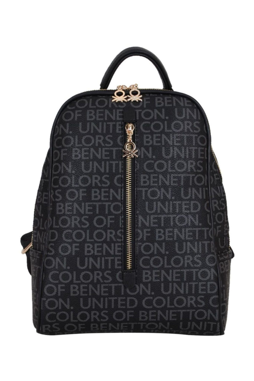 Benetton Ön Fermuar Detaylı Kadın Sırt Çantası Siyah