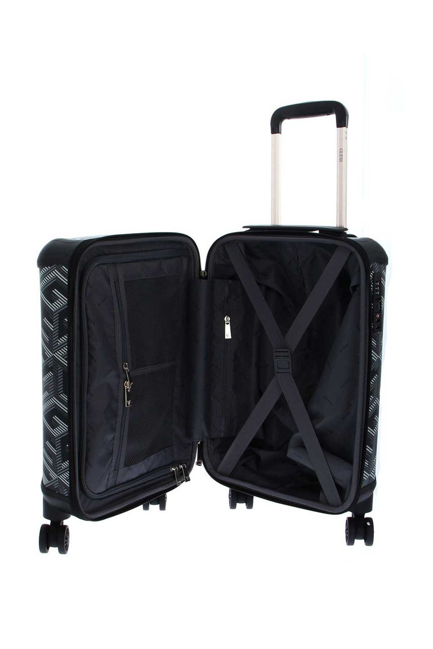 Guess Wilder 18 In 8-Wheel Kabin Boy Valiz Black Logo