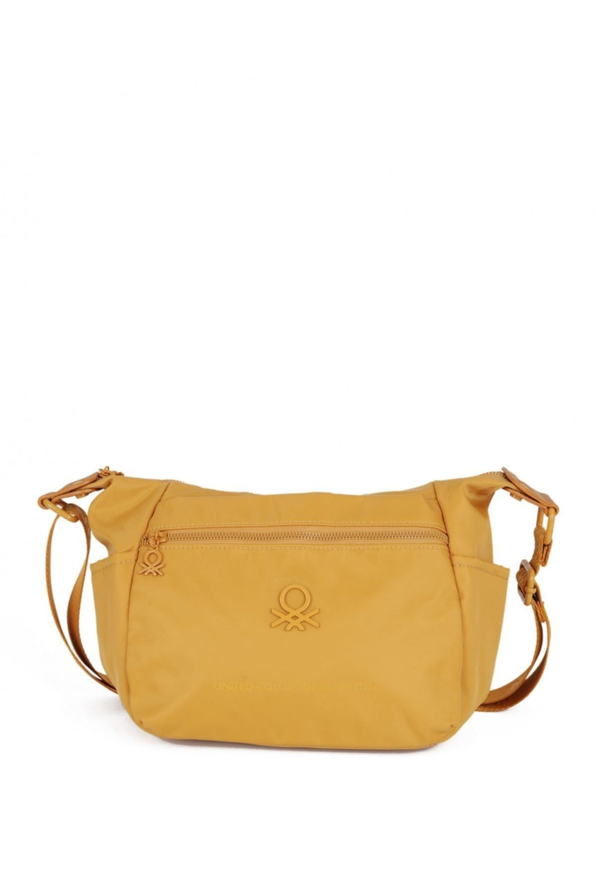 Benetton Çok Gözlü Çapraz Askılı Kadın Çantası Hardal