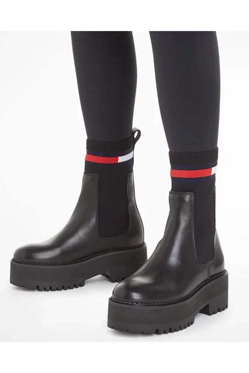 Tommy Hilfiger Flatform Chelsea Low Boot Black