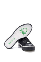 Benetton Renkli Tabanlı Kadın Sneakers Siyah