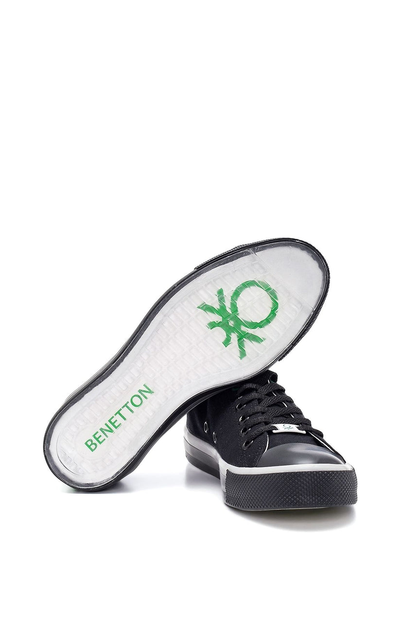 Benetton Renkli Tabanlı Kadın Sneakers Siyah