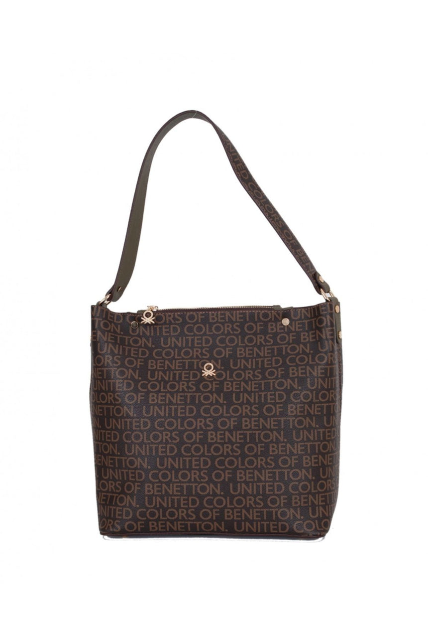 Benetton Mono Yüzey Kadın Kol Çantası Kahve- Haki