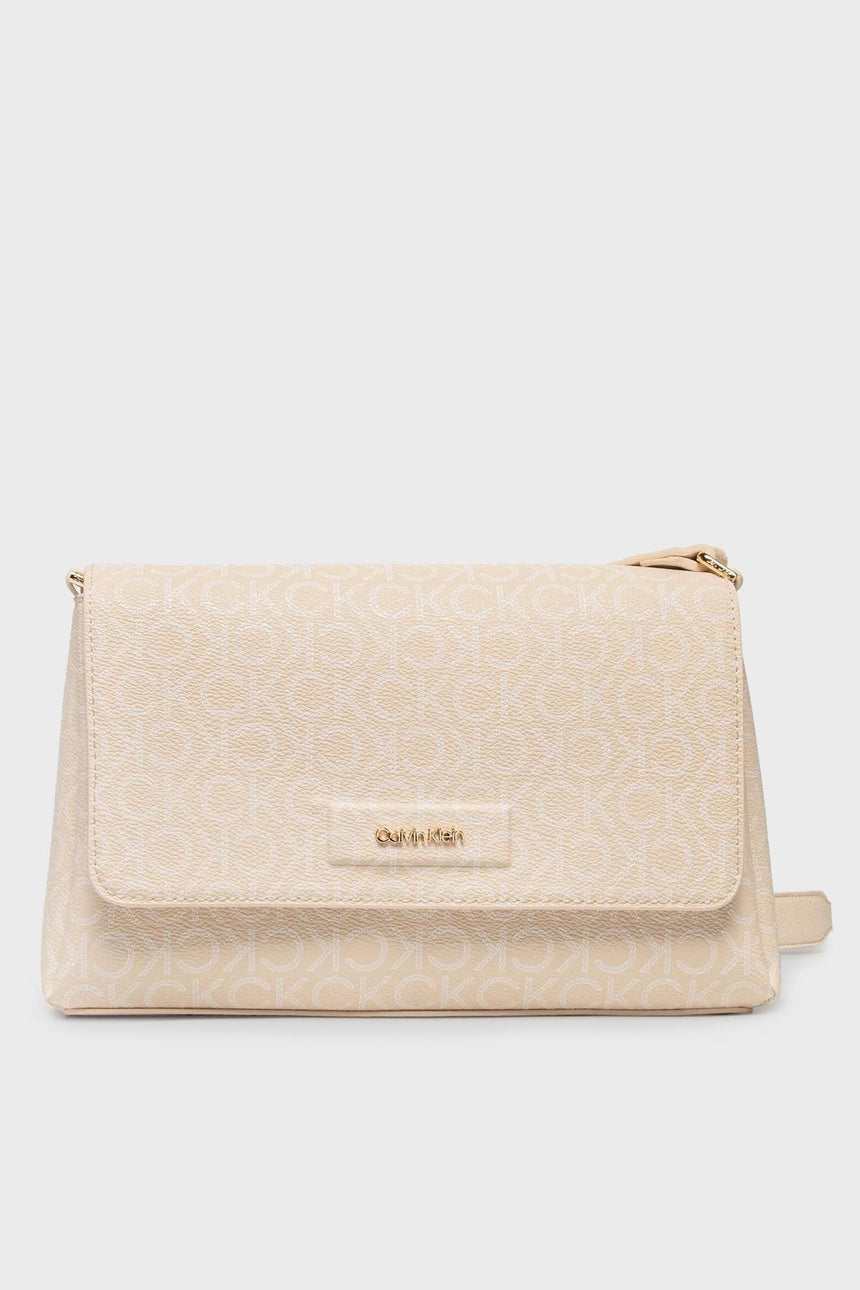 Calvin Klein Dressed Ew Xbody Mono Çapraz Askılı Kadın Çantası Sand Mono