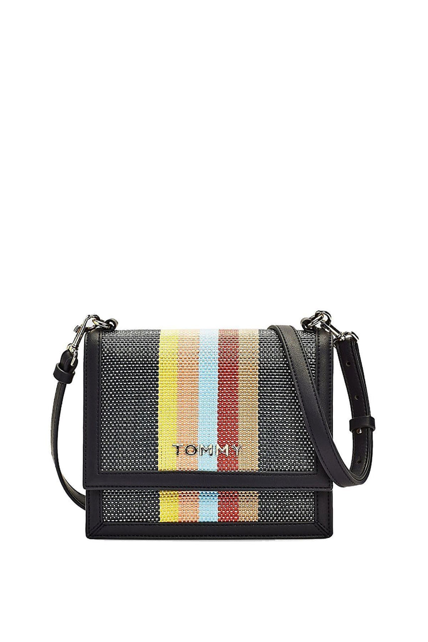 Tommy Hilfiger Seasonal Crossover Raffia Çapraz Askılı Kadın Çantası Neutral .Mix