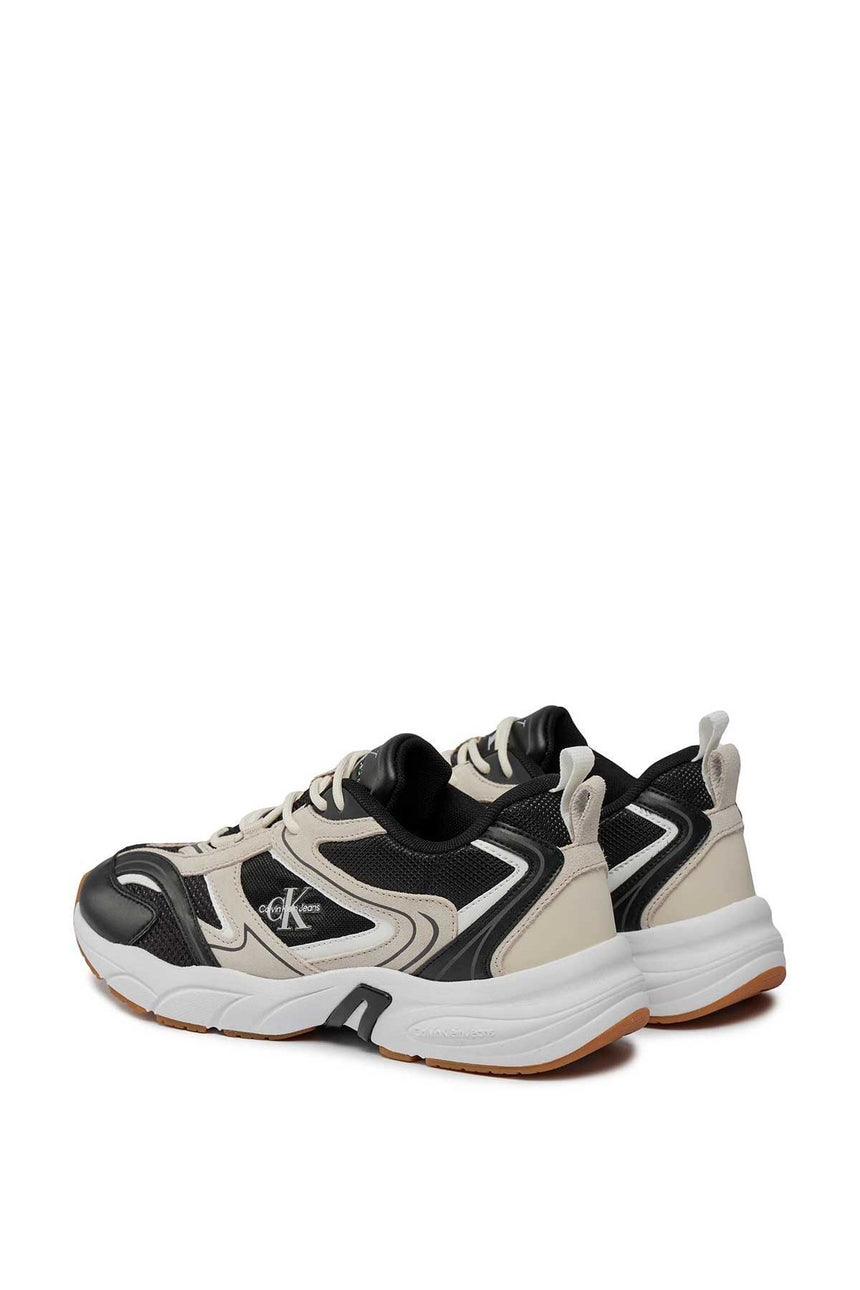 Calvin Klein Retro Tennis Logo Detaylı Sneakers Black/Eggshell/Bright White