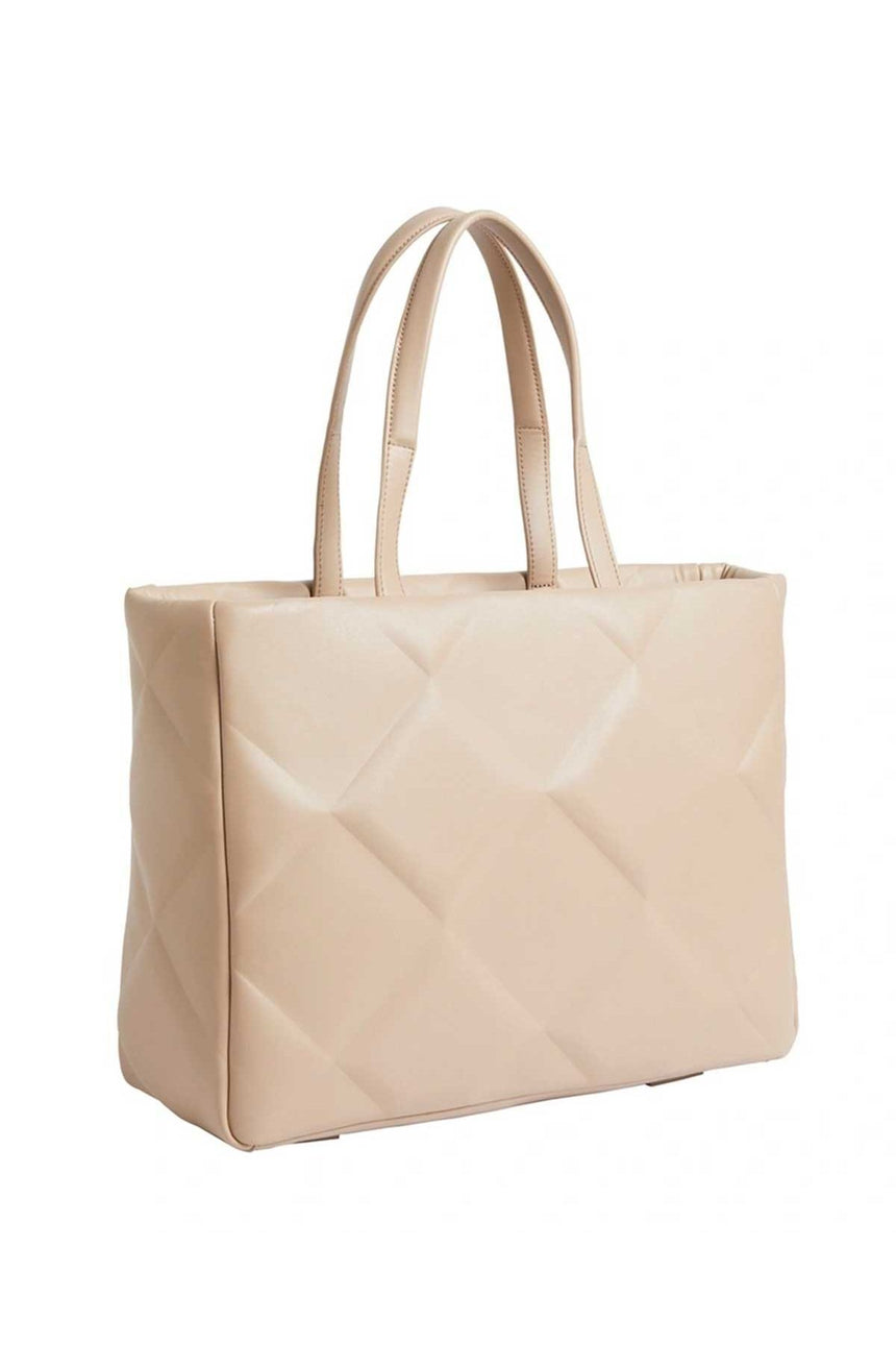 Calvin Klein Re-Lock Qouılt Bags Kadın Omuz Çantası Bej