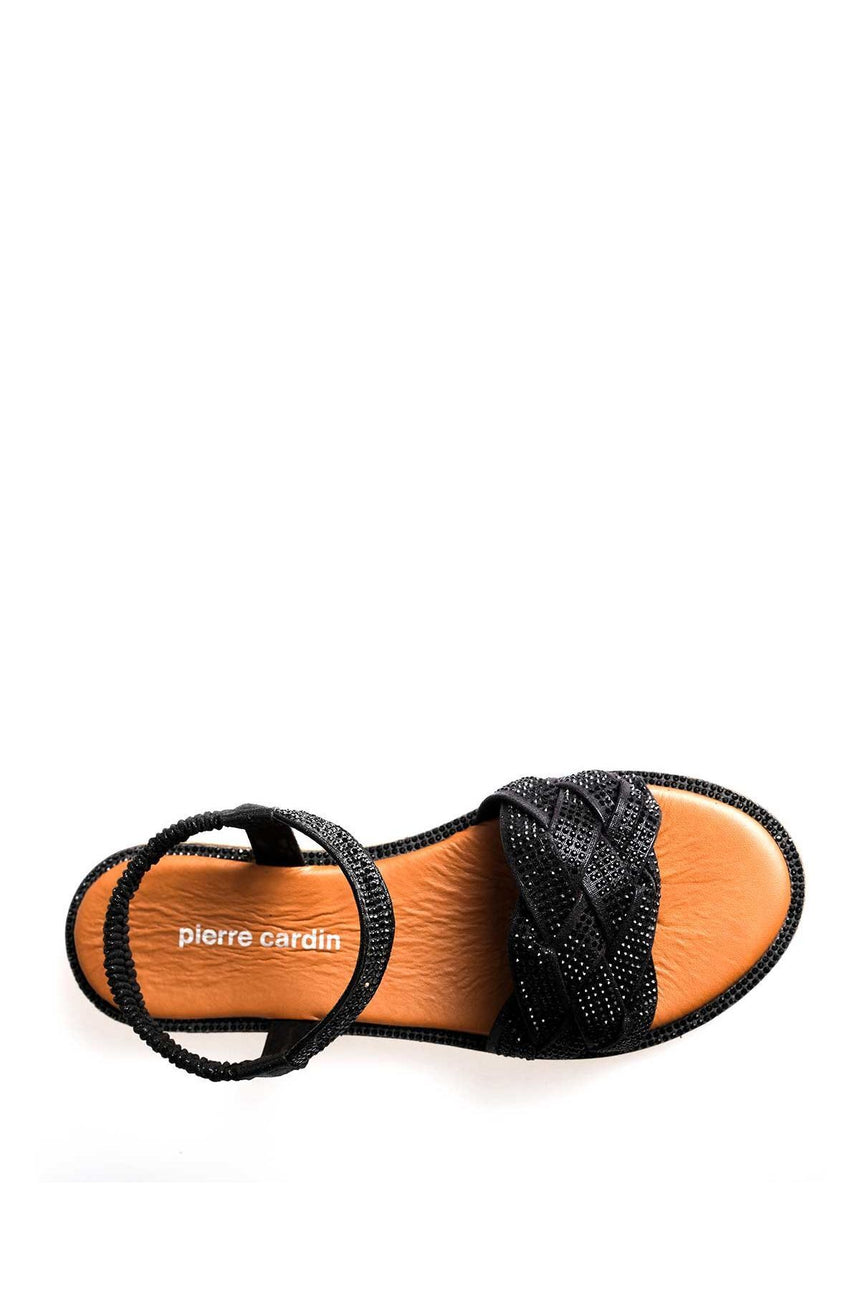 Pierre Cardin Kadın Bilek Detaylı Terlik Siyah