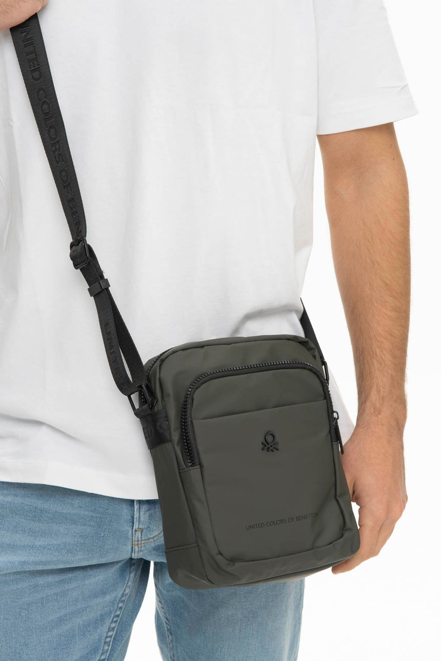Benetton Ön Bölmeli Çapraz Askılı Çantası Haki