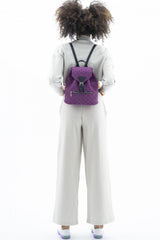 Benetton Kapaklı Kadın Sırt Çantası Mürdüm - Lacivert