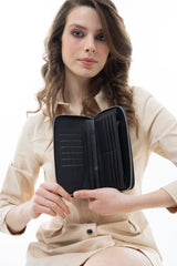 Benetton Monogram Baskılı Kadın Cüzdanı Siyah