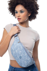 Benetton Kadın Bel Çantası Kot - Mavi - Açık Camel