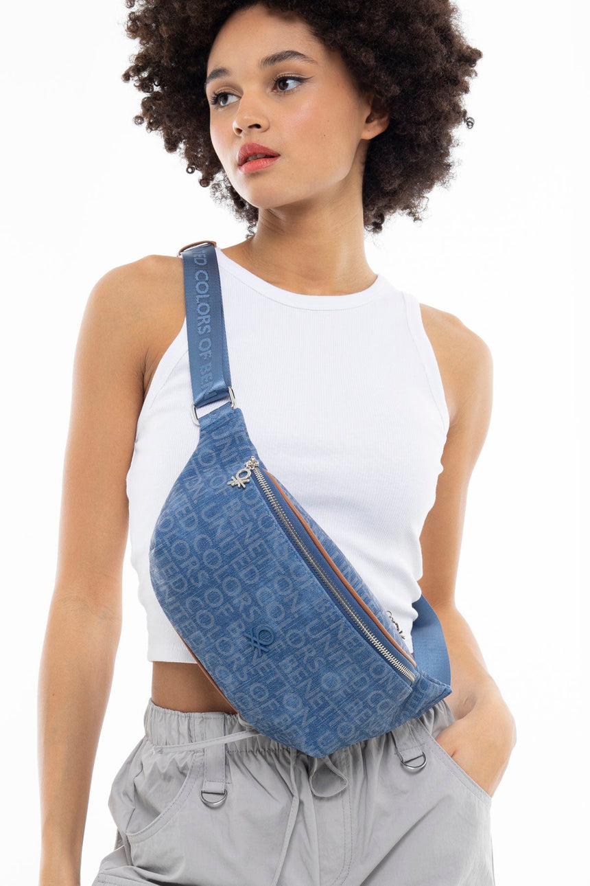 Benetton Kadın Bel Çantası Kot - Lacivert - Camel