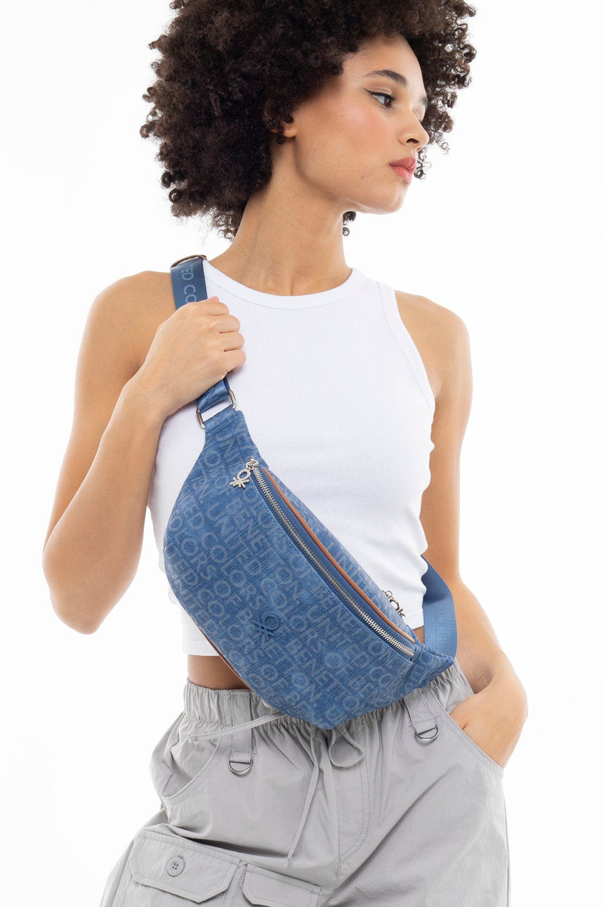 Benetton Kadın Bel Çantası Kot - Lacivert - Camel