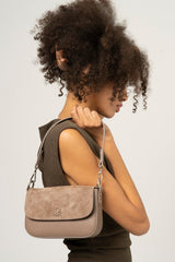 Benetton Manyetik Kapaklı Kadın Omuz Çantası Vizon