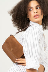 Benetton Manyetik Kapaklı Kadın Omuz Çantası Kahve