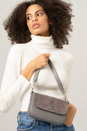 Benetton Manyetik Kapaklı Kadın Omuz Çantası Gri