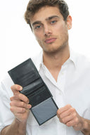 Benetton Eskitme Deri Cüzdan Siyah