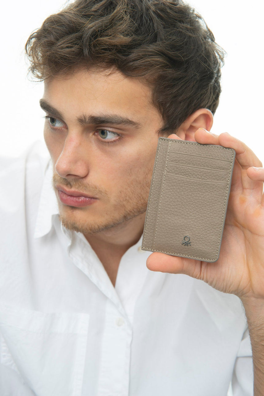 Benetton Logo Detaylı Kartlık Vizon