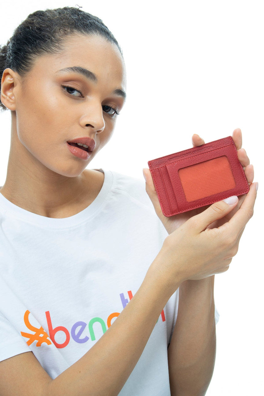 Benetton Logo Detaylı Kartlık Kırmızı