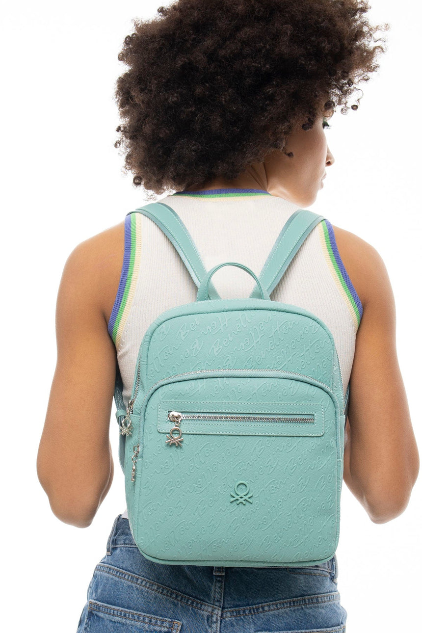 Benetton Logo Baskı Detaylı Sırt Çantası Su Yeşili