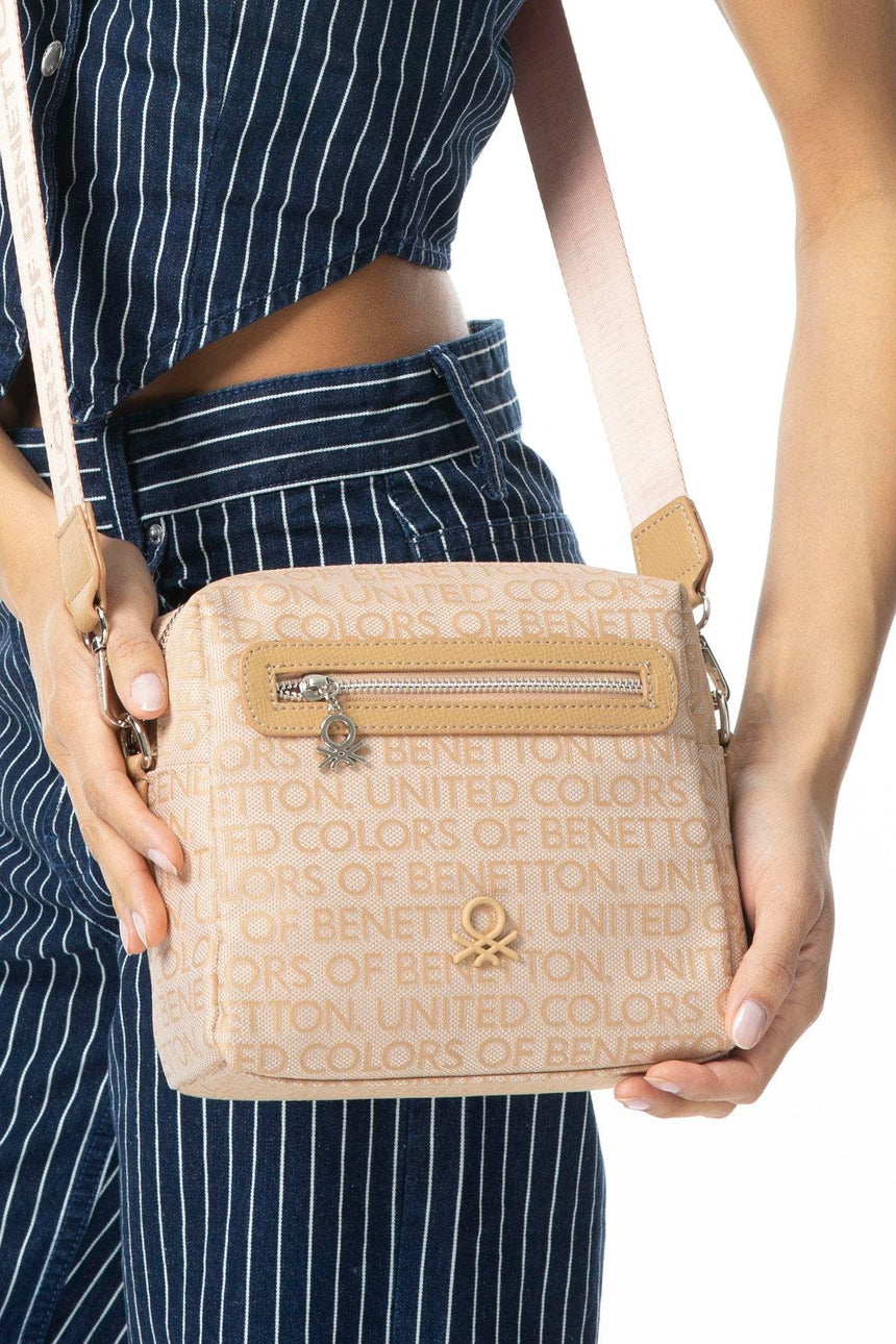 Benetton Çapraz Askılı Kadın Çantası Bej - Açık Camel