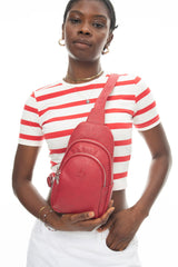 Benetton Logo Detaylı Bel Çantası Bordo