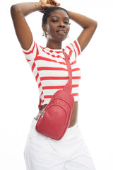 Benetton Logo Detaylı Bel Çantası Bordo