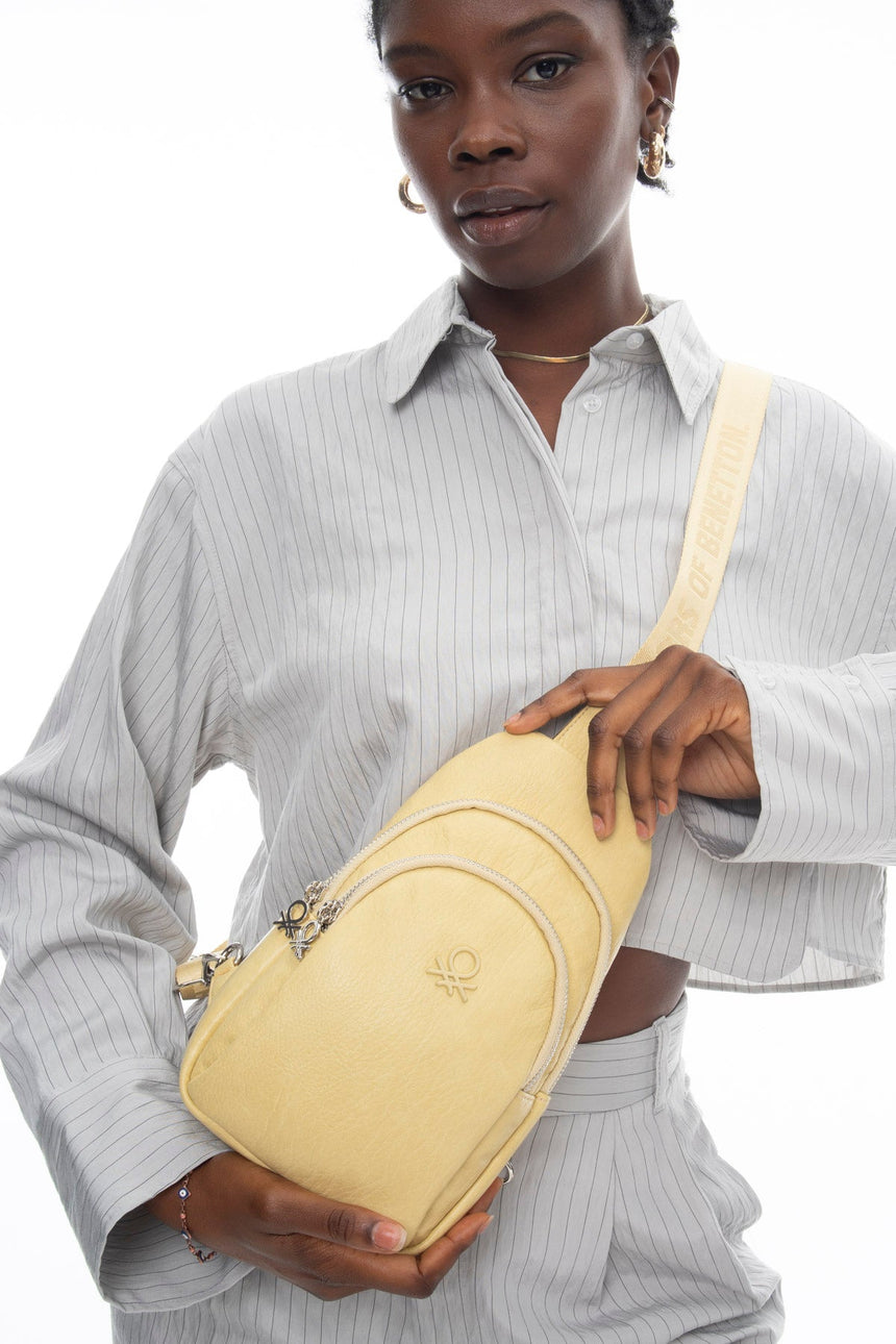 Benetton Logo Detaylı Bel Çantası Sarı