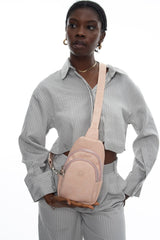 Benetton Logo Detaylı Bel Çantası Pembe