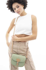 Benetton Çapraz Askılı Kadın Çantası Yeşil - Açık Camel