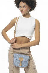 Benetton Çapraz Askılı Kadın Çantası Kot - Mavi - Açık Camel