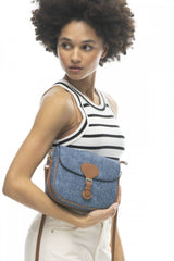 Benetton Çapraz Askılı Kadın Çantası Kot - Lacivert - Camel