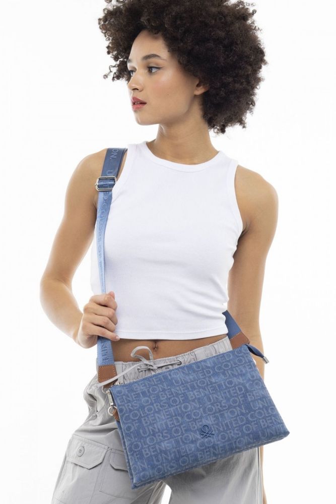 Benetton Çapraz Askılı Kadın Çantası Kot - Lacivert - Camel