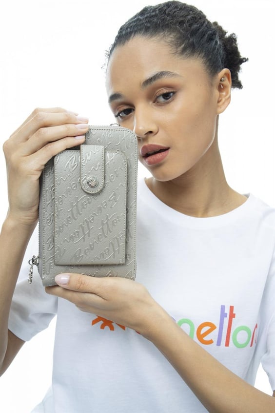 Benetton Kartlık Detaylı Mini Çapraz Askılı Çanta Altın