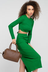 Benetton Kabartma Logolu Silindir Kadın El Çantası Kahve