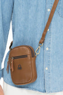 Benetton Fermuar Detaylı Çapraz Askılı Çanta Taba