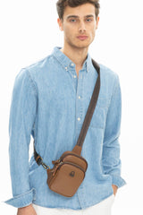 Benetton Logolu Çapraz Askılı Çanta Taba