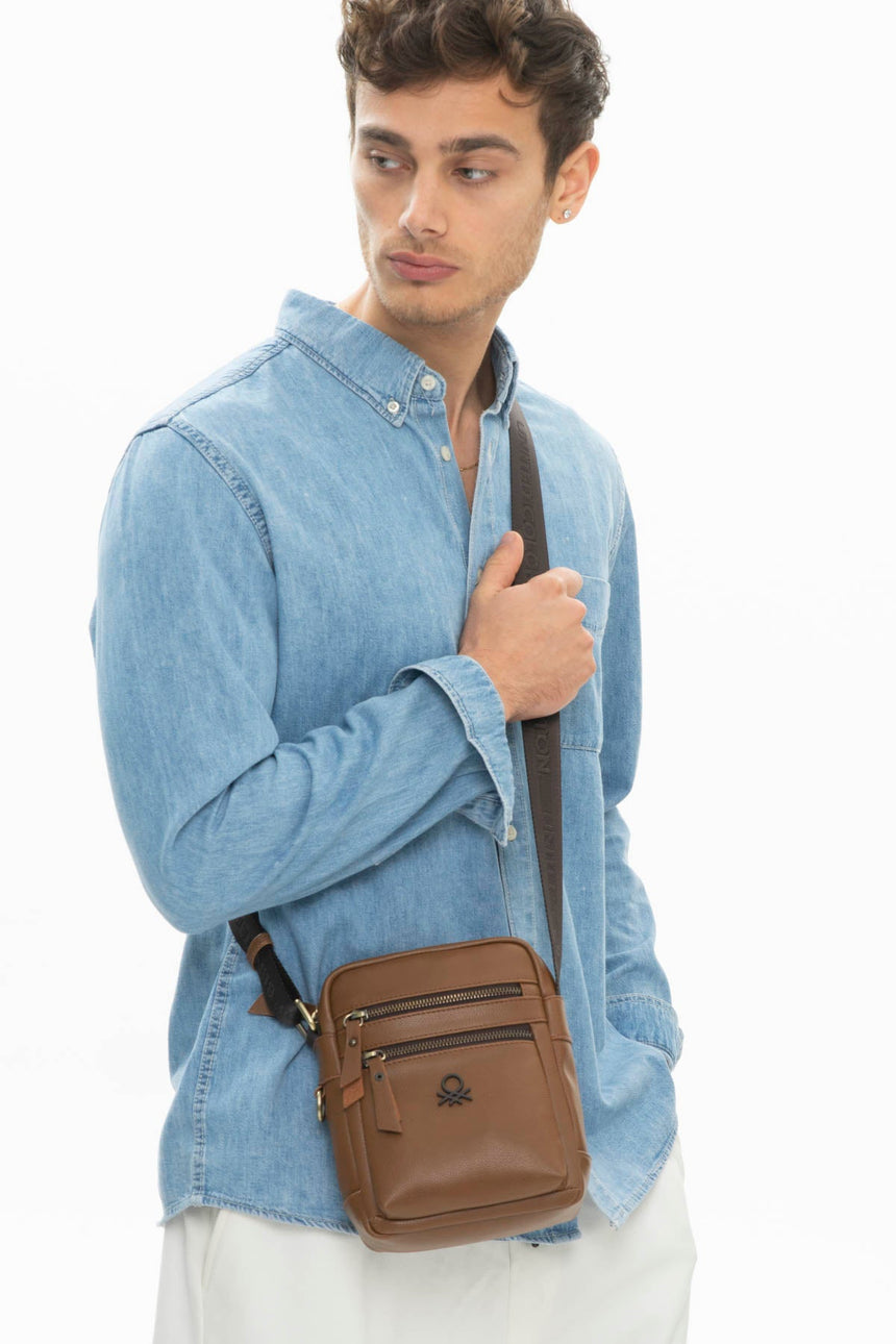 Benetton Çapraz Askılı Çanta Taba