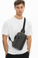 Benetton Fermuar Bölmeli Bel Çantası Siyah