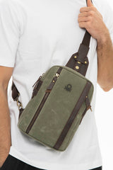 Benetton Fermuar Bölmeli Bel Çantası Haki