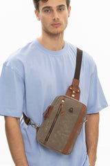 Benetton Fermuar Bölmeli Bel Çantası Kahve