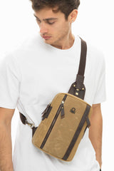 Benetton Fermuar Bölmeli Bel Çantası Bej