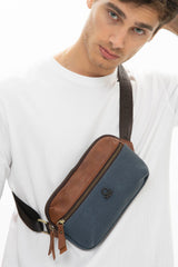 Benetton Logo Detaylı Bel Çantası Lacivert