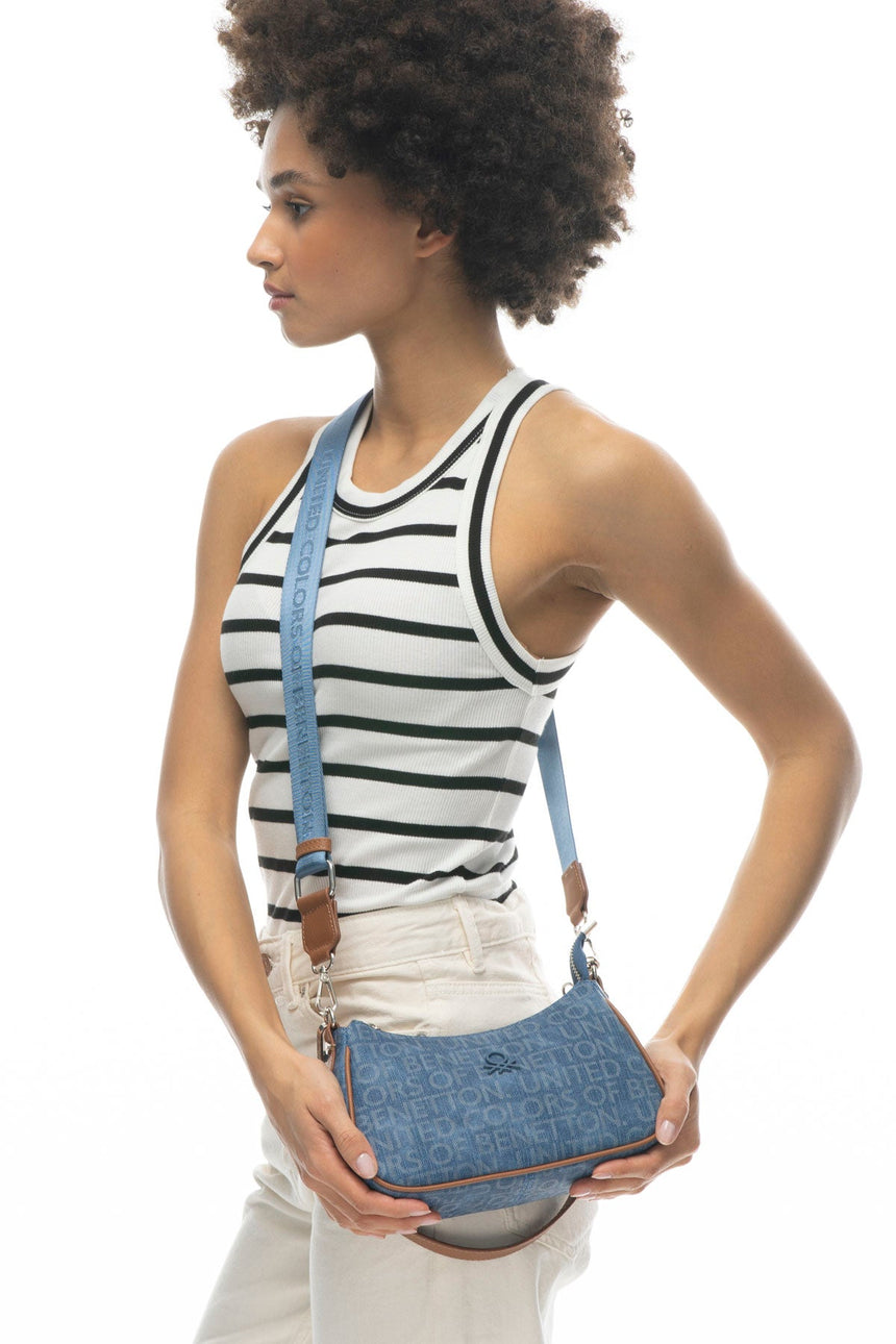 Benetton Kadın Omuz Çantası Kot - Lacivert - Camel