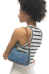 Benetton Kadın Omuz Çantası Kot - Lacivert - Camel